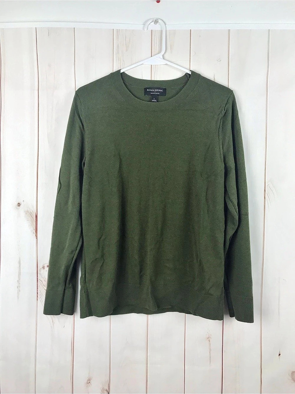 Banana Republic Forever Sweater Crew Neck Green Large